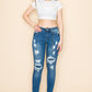 PRIVATE ORDER MEDIUM BLUE DISTRESSED SKINNY